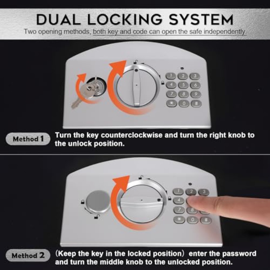 Portable Metal Safe Box with D - مراجعة Fire Safe Document وسعره