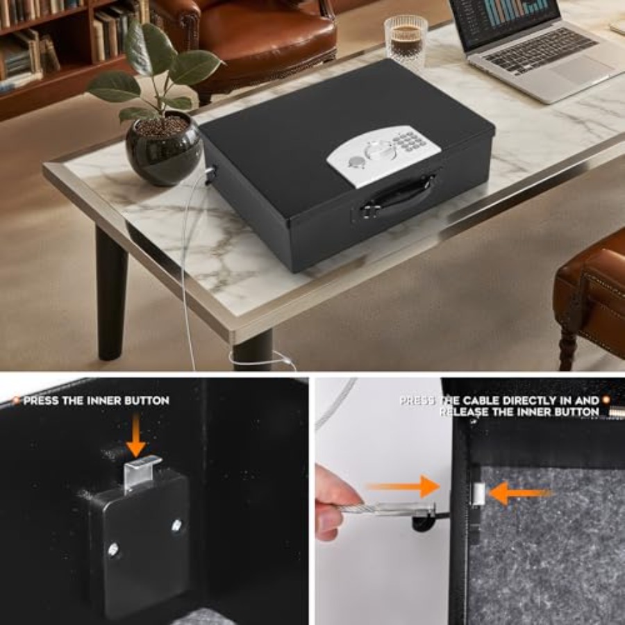 Portable Metal Safe Box with D - مراجعة Fire Safe Document وسعره