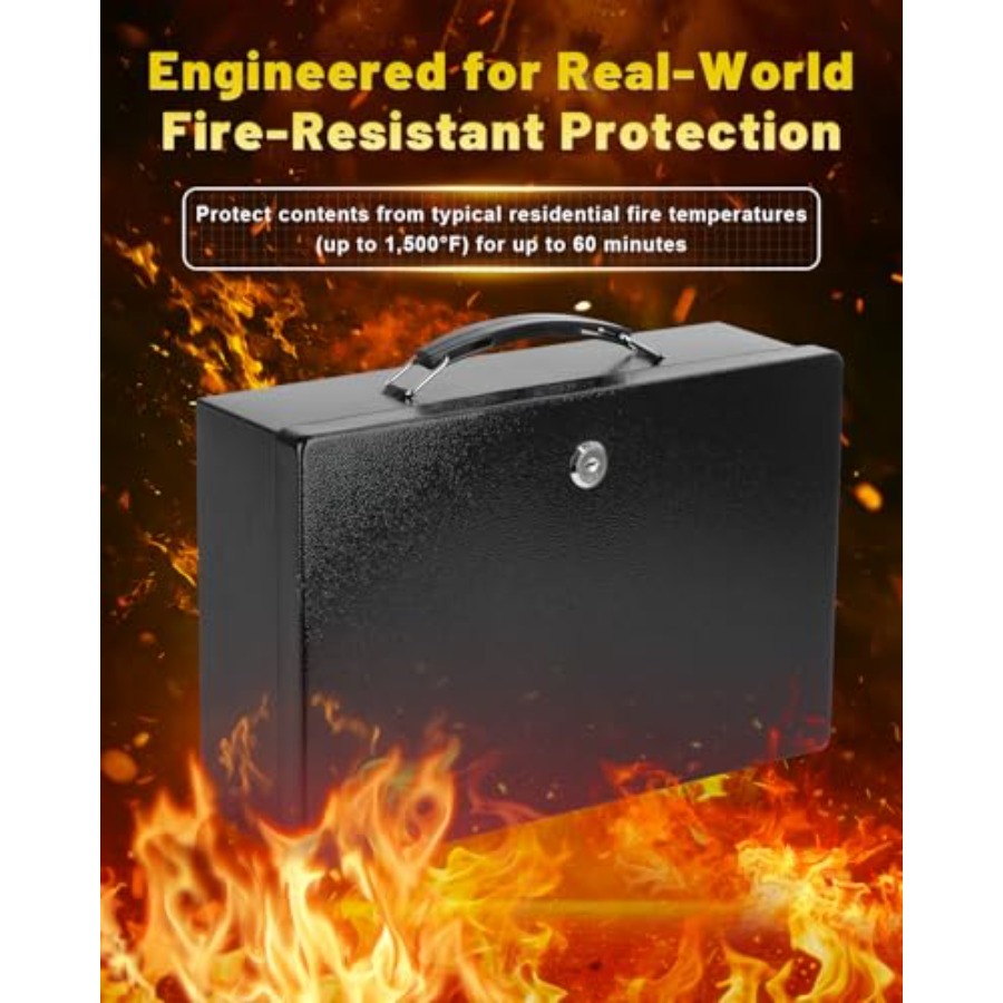 Fireproof Document Box with Ke - مراجعة Fire Safe Document وسعره
