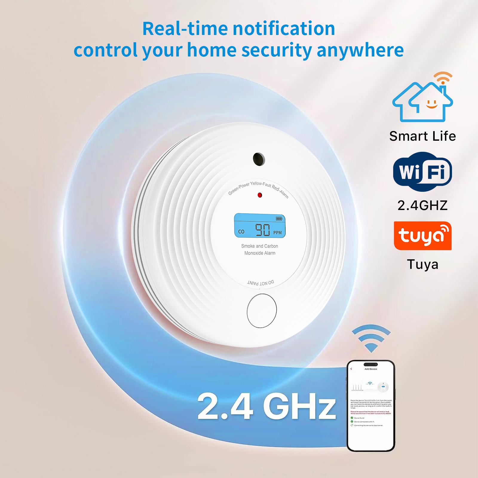TuyaSmart Combo Smoke and CO D - مراجعة Smoke Detector Interconnected وسعره