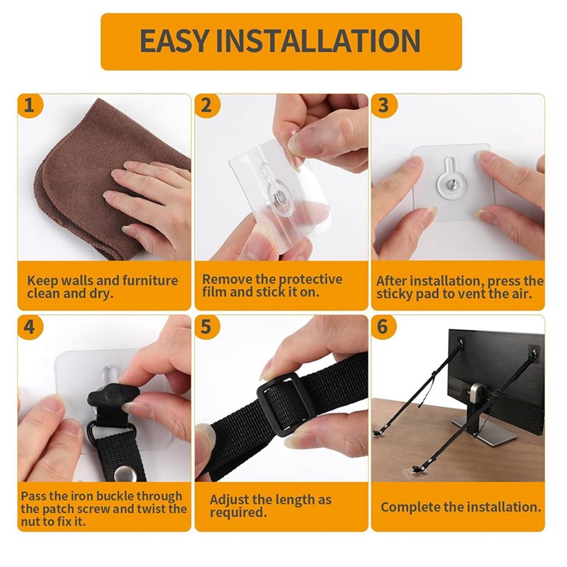 FULL-8 PCS TV Adjustable Safet - مراجعة Earthquake Anchor Strap وسعره