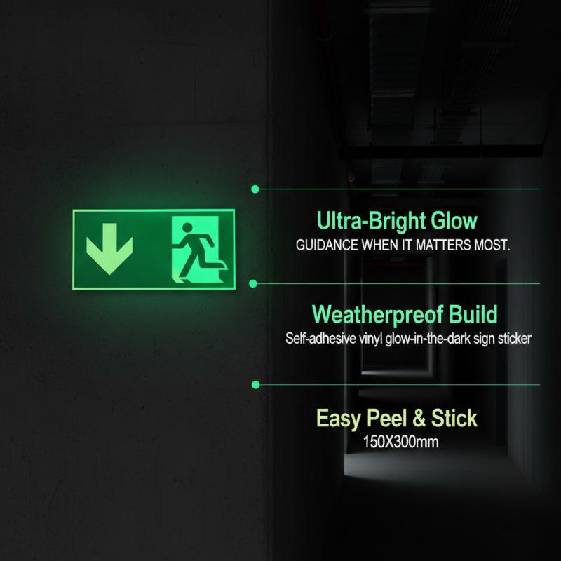 1 Sheet Glow-In-The-Dark Safet - مراجعة Emergency Exit Sign وسعره