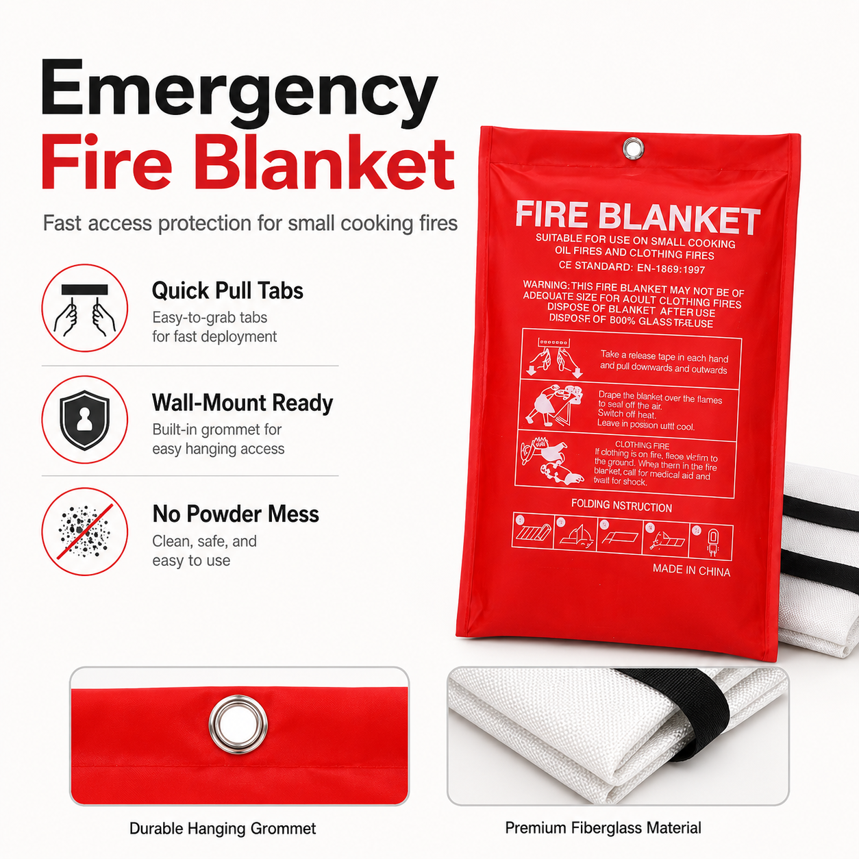 Emergency Fire Blanket For Hom - مراجعة Fire Blanket Kitchen وسعره