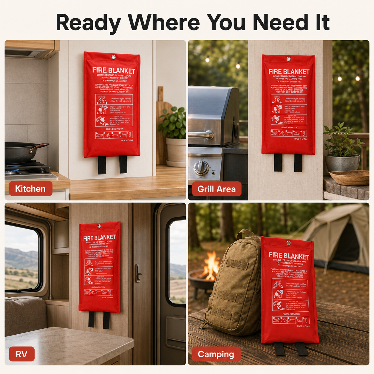 Emergency Fire Blanket For Hom - مراجعة Fire Blanket Kitchen وسعره